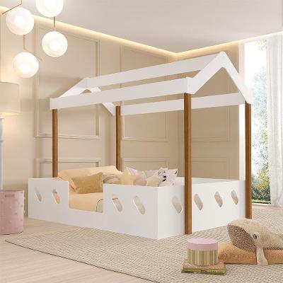 Cama Casal Infantil Montessoriana Isa Branca E Mel Branco