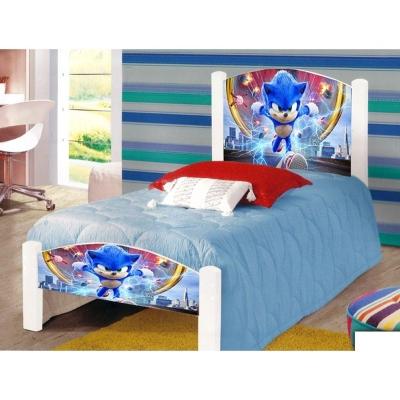Cama Infantil Solteiro Sonic Colchão Branco