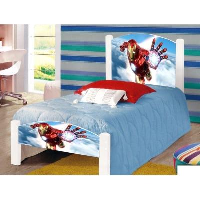Cama Infantil Solteiro Homem De Ferro Colchão Branco