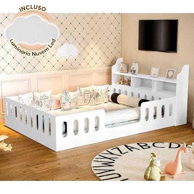 Cama Infantil Casal Com Nicho Helo Branca Branco
