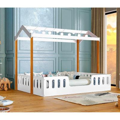 Cama Infantil Criança Casal Branco/amêndoa Branco