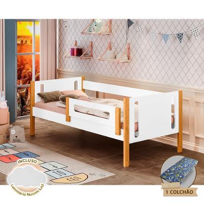 Cama Infantil Com Colchão Mirela Branco/amêndoa Branco