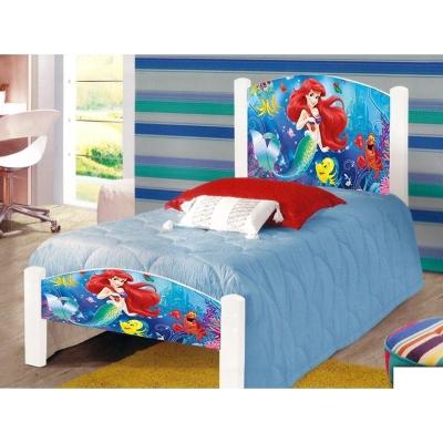 Cama Solteiro Infantil Pequena Sereia+Colchão Branco
