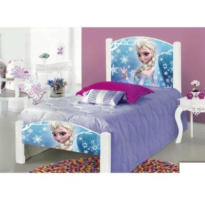 Cama Solteiro Infantil Princesa Do Gelo+Colchão Branco