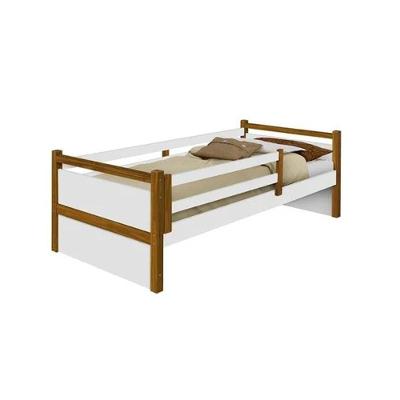 Cama Solteiro Bianca Branco/amêndoa - Cor: Branco