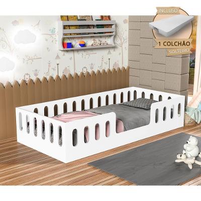 Cama De Criança Helo Solteiro Com Colchão - Branca - Cor: Branco