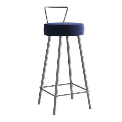 Banqueta Alta Tais Eiffel Cozinha Bar Bistrô Ferro Cinza Sintético Azul Marinho - Ahazzo Móveis