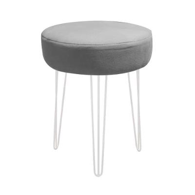 Kit 10 Banqueta Alta Julia Industrial 55cm Ferro Branco Corino Cinza - Ahazzo Móveis