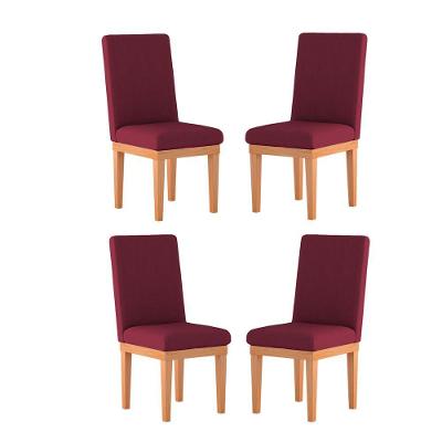 Kit 4 Cadeiras Estofadas Reforçadas Mesa De Jantar Marsala