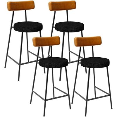 Kit 04 Banquetas Baixa Cozinha Sala Jantar Bancada Milão L02 Couríssimo Whisky Chumbo