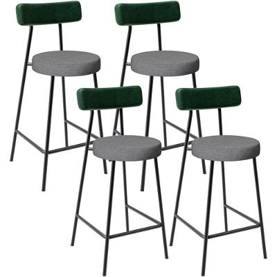 Kit 04 Banquetas Baixa Cozinha E Sala Jantar Bancada Milão L02 Facto Verde Cinza Escuro
