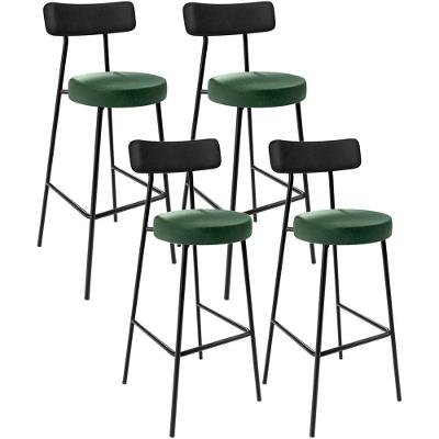 Kit 04 Banquetas Alta Bar Cozinha Sala Jantar Milão L02 Couríssimo Preto Facto Verde
