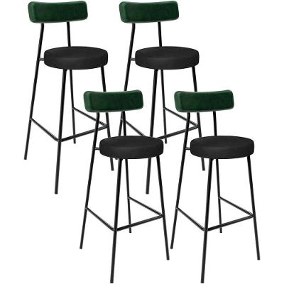 Kit 04 Banquetas Alta Bar Cozinha Sala De Jantar Milão L02 Facto Verde Couríssimo Preto