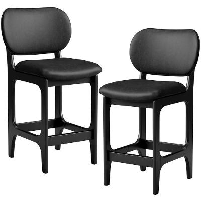 Kit 02 Banquetas Baixa Bar Cozinha E Sala De Jantar Fixa Betta L02 Couríssimo Preto