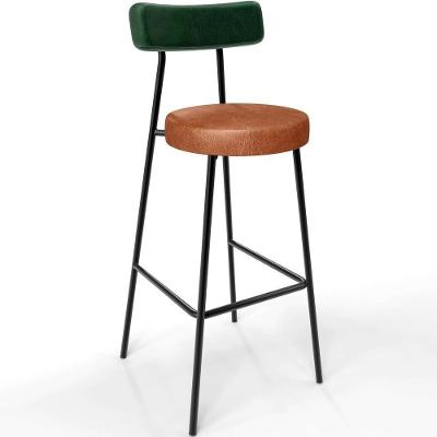 Banqueta Alta Bar Cozinha Sala De Jantar Milão L02 Facto Verde Couríssimo Camel