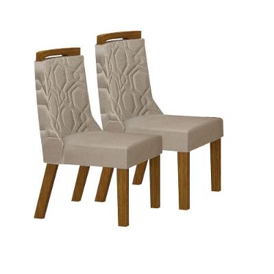 Kit 2 Cadeiras Sala De Jantar Agata Mdf Freijó,joli Camurça