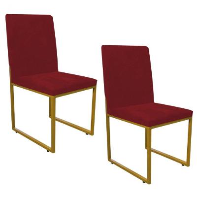 Kit 02 Cadeiras Para Sala De Jantar Stan Vermelho