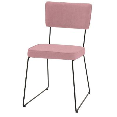 Cadeira Roma Daf Móveis Em Assento E Encosto Em Mdf Com Espuma D28 Linho Coral Base Aço Preto