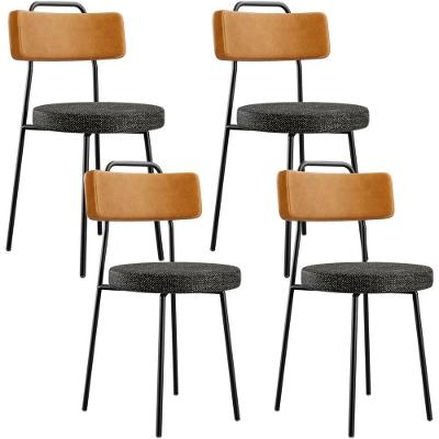 Kit 04 Cadeiras Decorativa Estofada Sala Jantar Barcelona L02 Couríssimo Whisky Linho Chumbo - Lyam