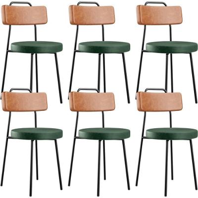 Kit 06 Cadeiras Decorativas Estofada Sala Jantar Barcelona L02 Couríssimo Camel Facto Verde - Lyam