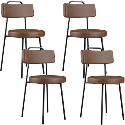 Kit 04 Cadeiras Decorativa Estofada Para Sala De Jantar Barcelona L02 Couríssimo Marrom - Lyam Decor