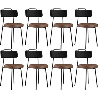 Kit 08 Cadeiras Decorativas Estofada Para Sala Jantar Barcelona L02 Couríssimo Preto Marrom - Lyam