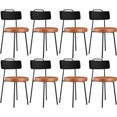 Kit 08 Cadeiras Decorativas Estofada Para Sala Jantar Barcelona L02 Couríssimo Preto Camel - Lyam