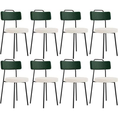 Kit 08 Cadeiras Decorativa Estofada Sala De Jantar Barcelona L02 Facto Verde Musgo Linho Cru - Lyam