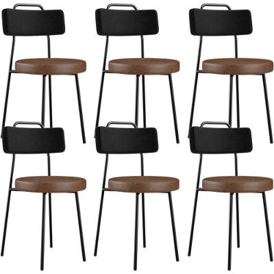 Kit 06 Cadeiras Decorativas Estofada Para Sala Jantar Barcelona L02 Couríssimo Preto Marrom - Lyam