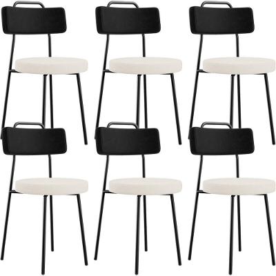 Kit 06 Cadeiras Decorativa Estofada Sala De Jantar Barcelona L02 Couríssimo Preto Linho Cru - Lyam