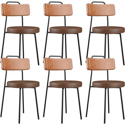 Kit 06 Cadeiras Decorativas Estofada Para Sala Jantar Barcelona L02 Couríssimo Camel Marrom - Lyam
