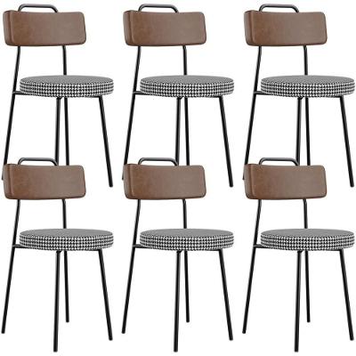 Kit 06 Cadeiras Decorativas Estofada Sala Jantar Barcelona L02 Couríssimo Marrom Pied Poule - Lyam