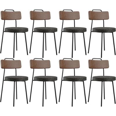Kit 08 Cadeiras Estofada Para Sala De Jantar Barcelona L02 Couríssimo Marrom Linho Chumbo - Lyam