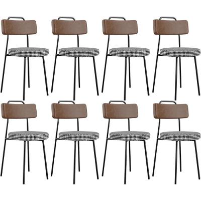 Kit 08 Cadeiras Decorativas Estofada Sala Jantar Barcelona L02 Couríssimo Marrom Pied Poule - Lyam