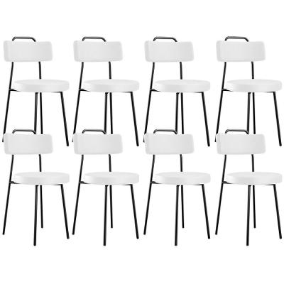 Kit 08 Cadeiras Decorativas Estofada Para Sala De Jantar Barcelona L02 Facto Branco - Lyam Decor