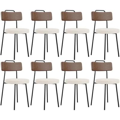 Kit 08 Cadeiras Decorativas Estofada Sala Jantar Barcelona L02 Couríssimo Marrom Linho Cru - Lyam