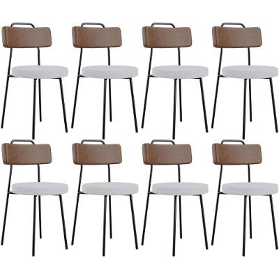 Kit 08 Cadeiras Estofada Para Sala De Jantar Barcelona L02 Couríssimo Marrom Linho Cinza - Lyam