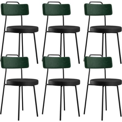 Kit 06 Cadeiras Estofada Para Sala Jantar Barcelona L02 Facto Verde Musgo Couríssimo Preto - Lyam