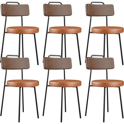 Kit 06 Cadeiras Decorativas Estofada Para Sala Jantar Barcelona L02 Couríssimo Marrom Camel - Lyam