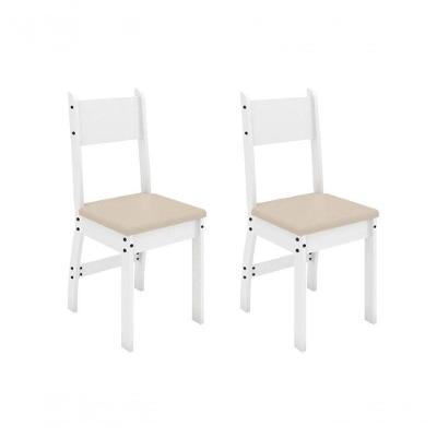 Conjunto 2 Cadeiras Milano Branco/Savana - Poliman