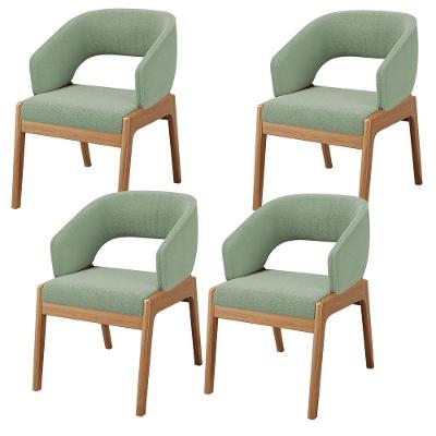 Kit 04 Cadeiras De Jantar E Estar Living Estofada Lince L02 Bouclê Oliva - Lyam Decor