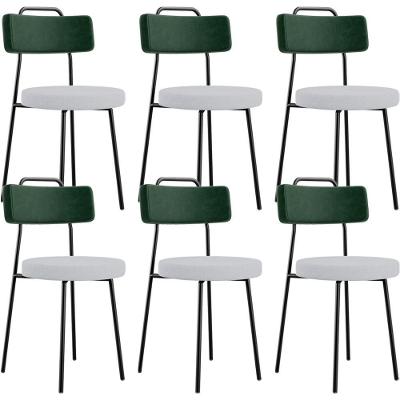 Kit 06 Cadeiras Decorativa Estofada Sala Jantar Barcelona L02 Facto Verde Musgo Linho Cinza - Lyam