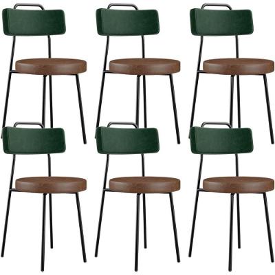 Kit 06 Cadeiras Estofada Para Sala Jantar Barcelona L02 Facto Verde Musgo Couríssimo Marrom - Lyam