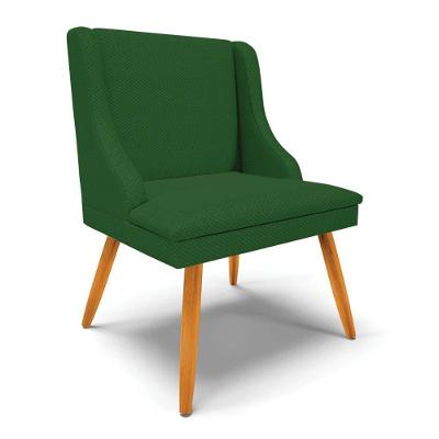 Kit 4 Cadeiras Estofadas Para Sala De Jantar Pés Palito Lia Veludo Verde Luxo - Ibiza