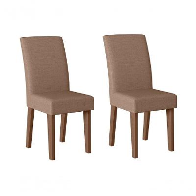 Conjunto Com 02 Cadeiras De Jantar Georgia Amêndoa 07C