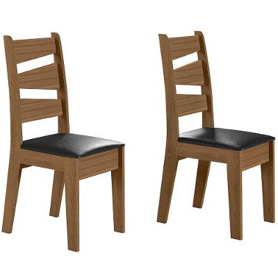 Conjunto Com 02 Cadeiras De Jantar Itália Cedro Gold 11C