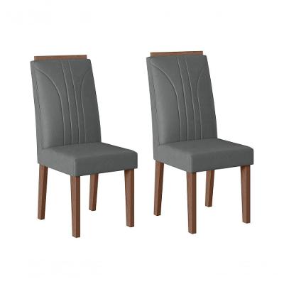 Conjunto Com 02 Cadeiras De Jantar Canadá Amêndoa 03A
