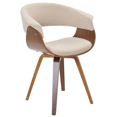 Cadeira Decorativa Para Sala De Jantar Ohana Fixa Linho Bege G56 - Gran Belo