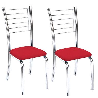 Conjunto 2 Cadeiras Ipanema Cromada Corino Vermelho