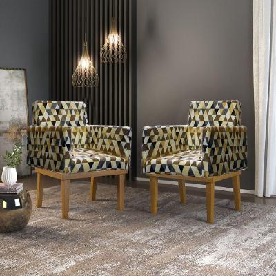 Kit 2 Cadeiras Reforçadas Estampadas Para Mesa Sala Quarto